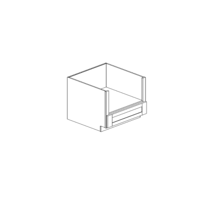 Matt Black Wood Kitchen Microwave Base Cabinet - 27" X 24" X 34.5" (Assembly Required) - Matt Black