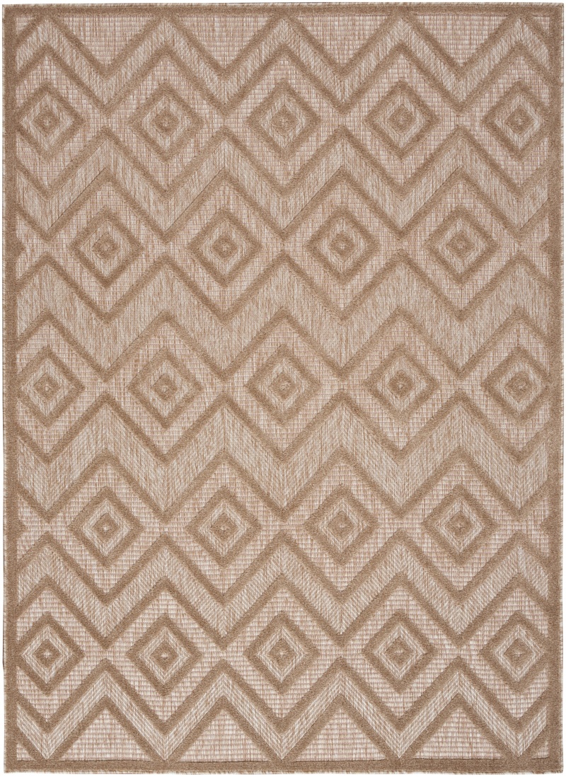 Natural Beige Polypropylene Modern Area Rug, 4 Ft x 6 Ft