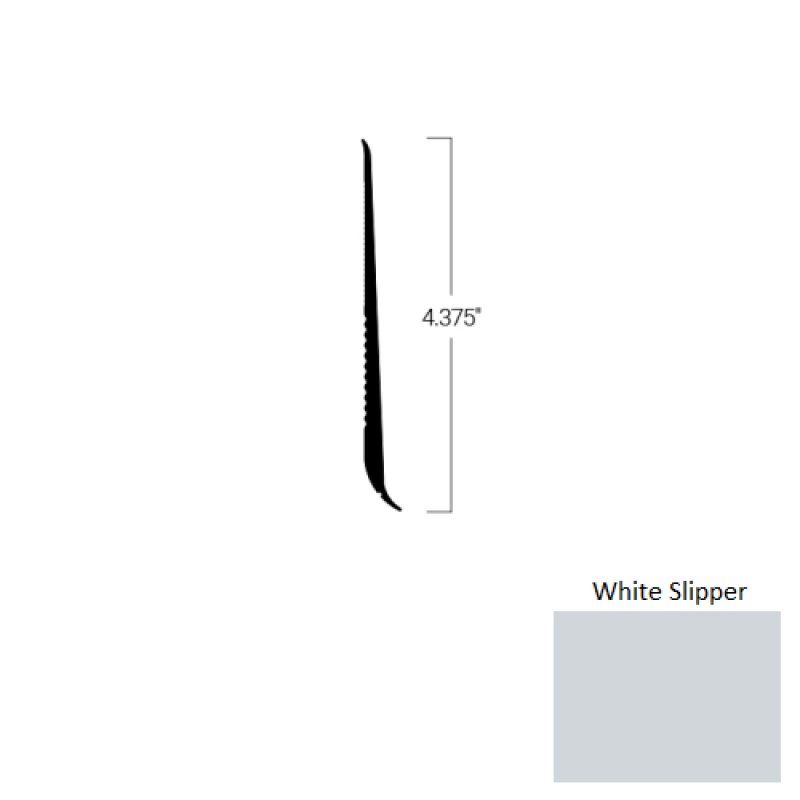Johnsonite White Slipper Rubber Tightlock Resilient Rubber Base - 4 3/8" x 48" x 1/4" Cove