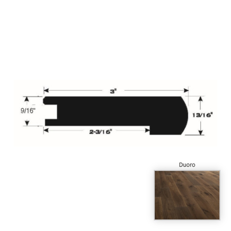 D'vine French White Oak Duoro Hardwood Moulding / Trim - 90" Flush Stair Nose - Brushed Matte