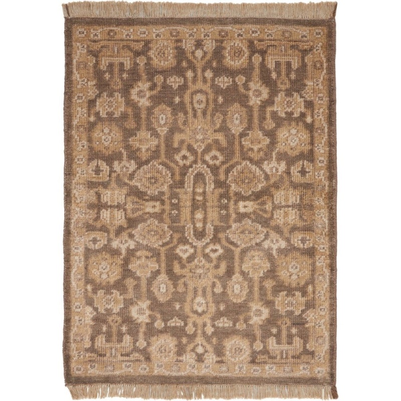 Aldora Mocha Ald06 Bamboo Silk Traditional Area Rug - 2 Ft X 3 Ft - Mocha