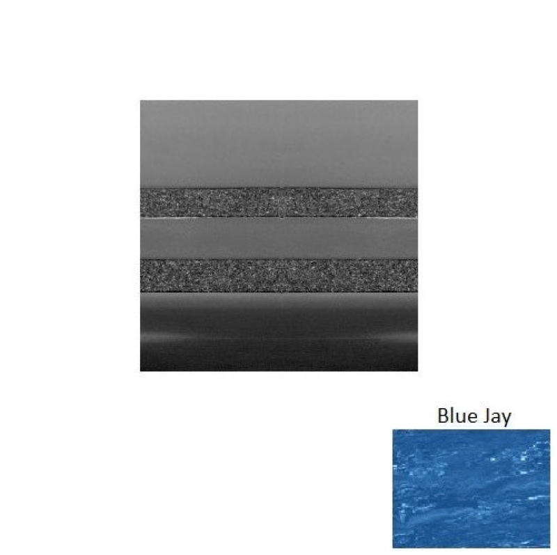 Marbleized 51 Blue Jay Light Duty With Two 3/4 Inch Strips Rubber (Rd) With Safety Yellow Abrasive Strip Stair Tread - Smooth