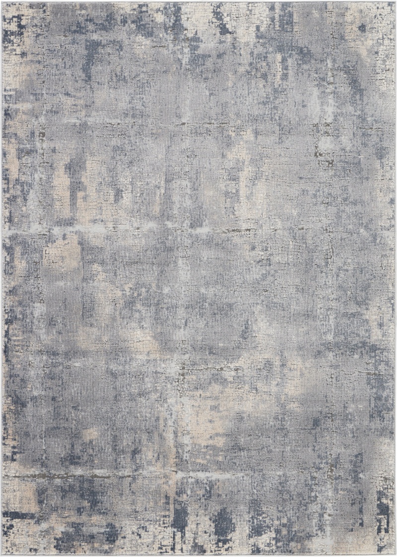 Grey / Beige Polypropylene Rustic Area Rug, 6 Ft X 9 Ft