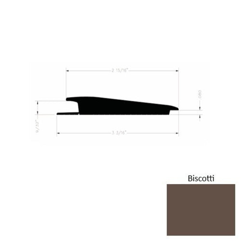 Solid 73 Biscotti Rubber Rolling Traffic Transition - 3 3/16" X 9 Ft (108") X 1/4" - 0.080"