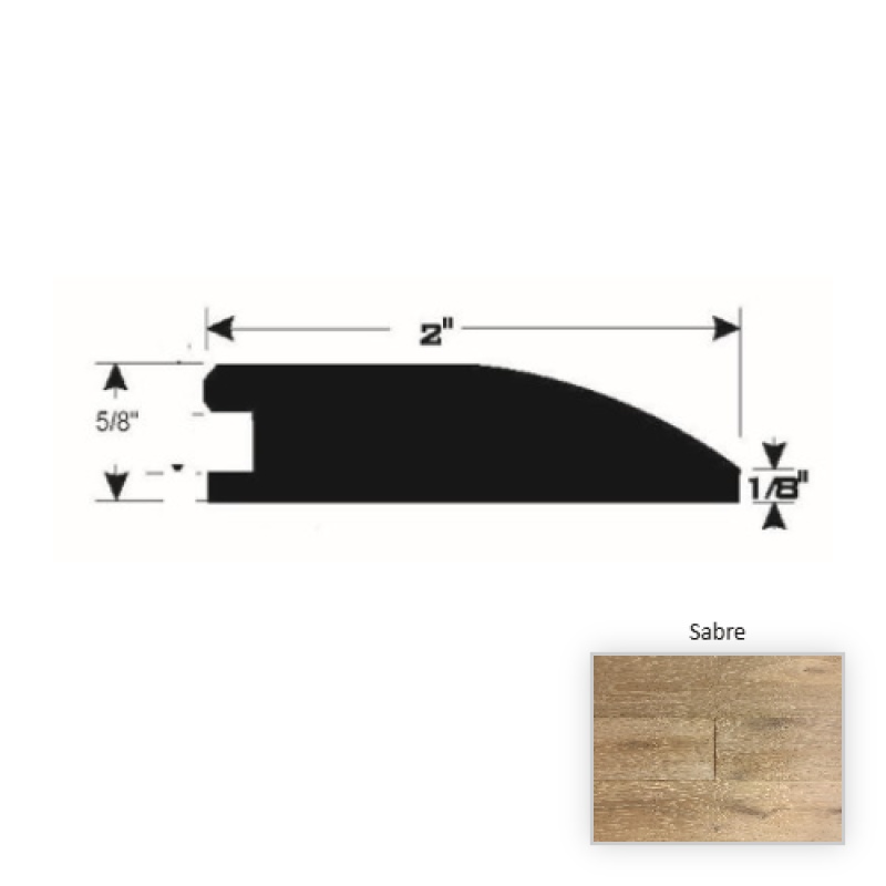 Regalia European Oak Sabre Hardwood Moulding / Trim - 90" Reducer - Wire Brushed & Uv Cured Urethane