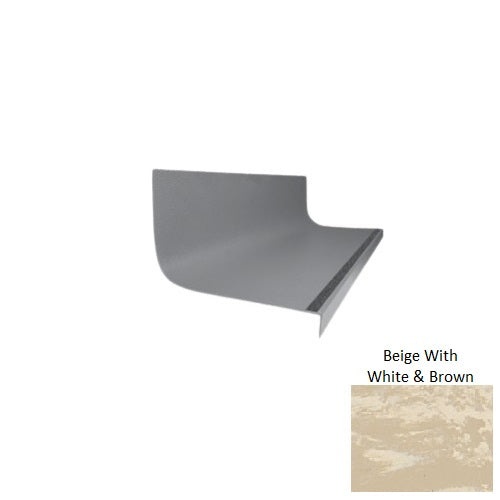 Evolving Styles Creative Elements Beige With White & Brown Type 1975 With Flush Carborundum Strip Distinct Designs Rubber - 20 3/8" X 72" Stair Tread - Hammered