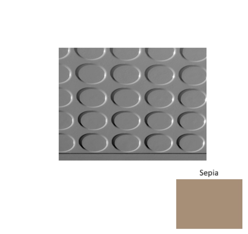 Solid 97 Sepia Vantage Raised Circular 15 Inch Depth Rubber (Sq) Stair Tread - Textured