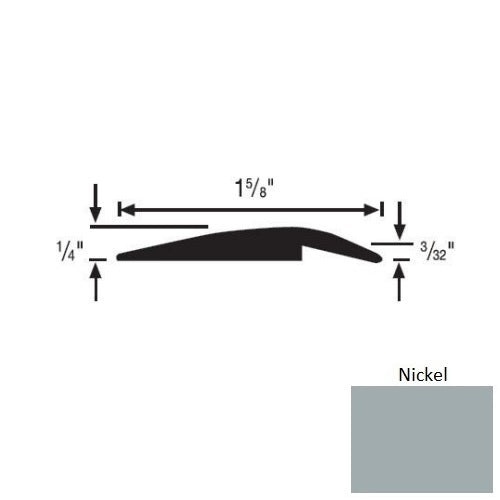 Flextones Nickel Vinyl 156 Underslung Reducer - 1 5/8" X 35 Ft Coils - Thermoplastic
