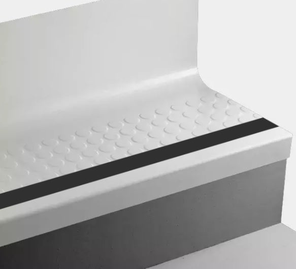 Snowbound Raised Round Rubber Stair Tread