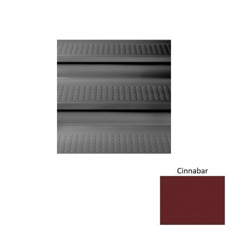 Solid 98 Cinnabar Vantage Raised Circular Rubber (Sq) With Black Abrasive Strip Stair Tread - Textured