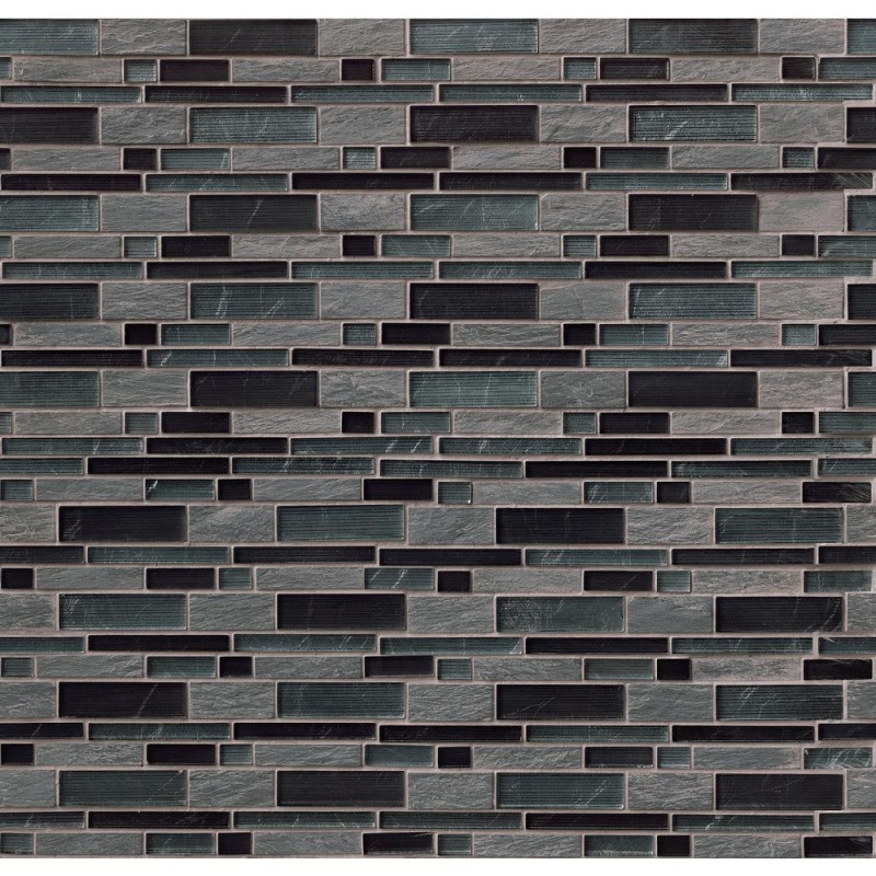 Decorative Blends Perspective Glass & Stone Mosaic - Linear - Textured, Per Pack: 10 Enter Quantity In Sqft
