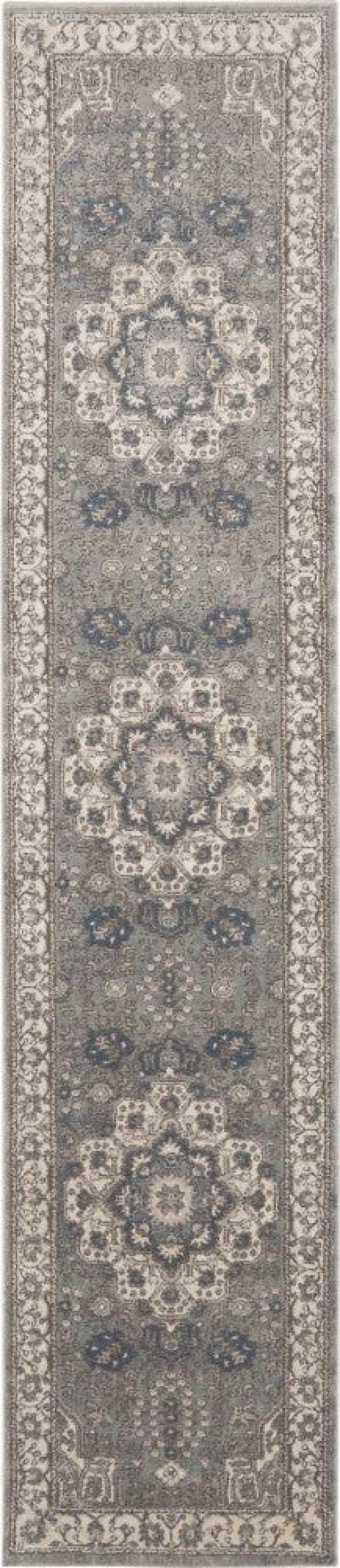 Quarry Grey Ivory 6 Ft Runner Area Rug