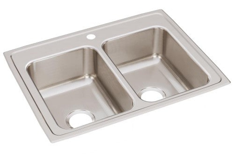 Lr29221 Lustertone Classic Stainless Steel Drop In Double Bowl Kitchen Sink - 29" X 22" X 7 5/8" With 1 Hole - Stainless Steel