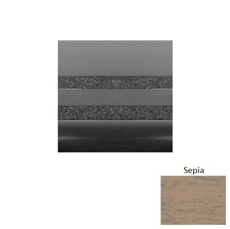 Marbleized 41 Sepia Heavy Duty With Two 3/4 Inch Strips Rubber (Rd) With Safety Yellow Abrasive Strip Stair Tread - Smooth