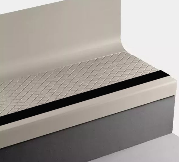 Johnsonite Bone White Diamond Rubber Stair Tread with Riser