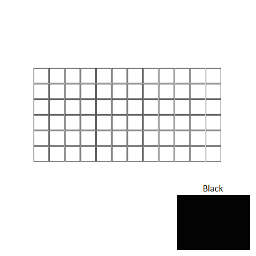 Color Story Mosaic Black Ceramic Mosaic - 2" X 2"