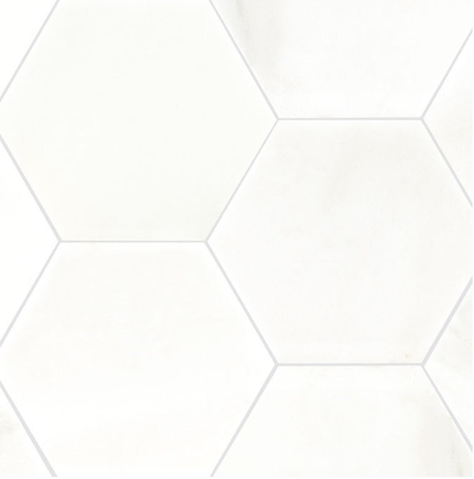 Greecian White Marble Tile - Polished - 8" Hexagon
