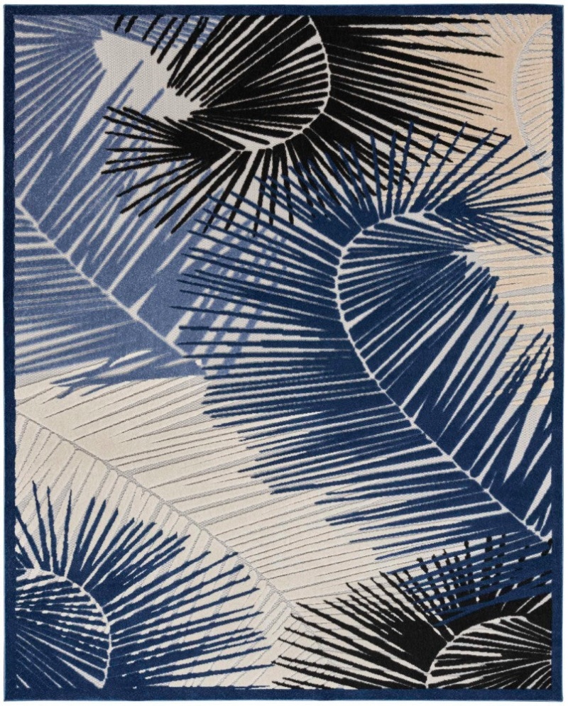 Aloha Navy Alh10 Polypropylene & Polyester Contemporary Area Rug - 8 Ft X 11 Ft - Navy
