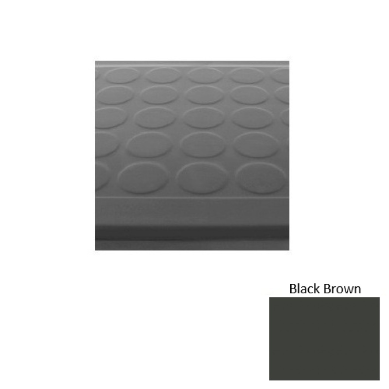Solid 92 Black Brown Low Profile Raised Circular Rubber (Sq) Stair Tread With Dupont Kevlar - Textured