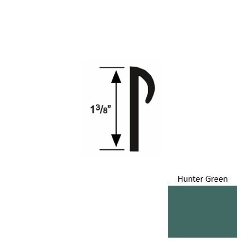 Solid 28 Hunter Green Rubber Carpet Cove Cap Round - 3/16" X 9 Ft (108")
