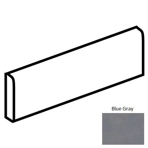 Moroccan Concrete Blue Gray Porcelain Bullnose Trim