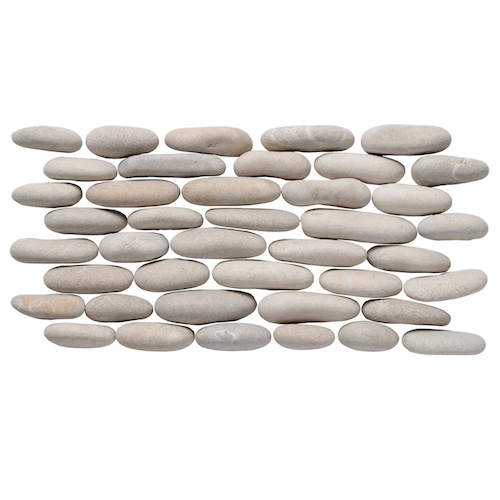 Pebble French Tan Mosaic - Stacked Pebble - Natural