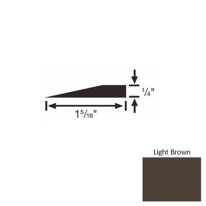 Solid 24 Light Brown Rubber Reducer Strip