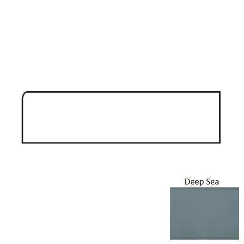 Albatross Deep Sea Ceramic Wall Trim, 3" x 12" Bullnose, Glossy