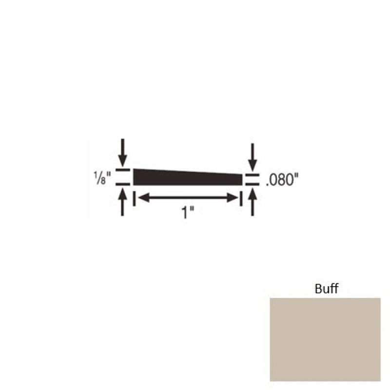 Solid 59 Buff Rubber Reducer Strip - 1" X 9 Ft (108") X 1/8"