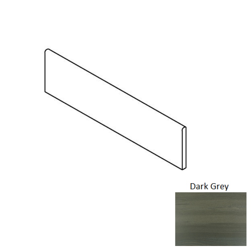 Evolution Dark Grey Porcelain Floor Trim 3" x 12" Bullnose Matte