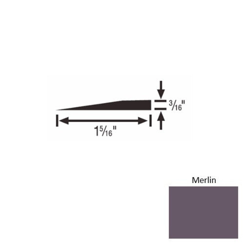 Solid 23 Merlin Rubber Reducer Strip - 1 5/16" X 9 Ft (108") X 3/16"