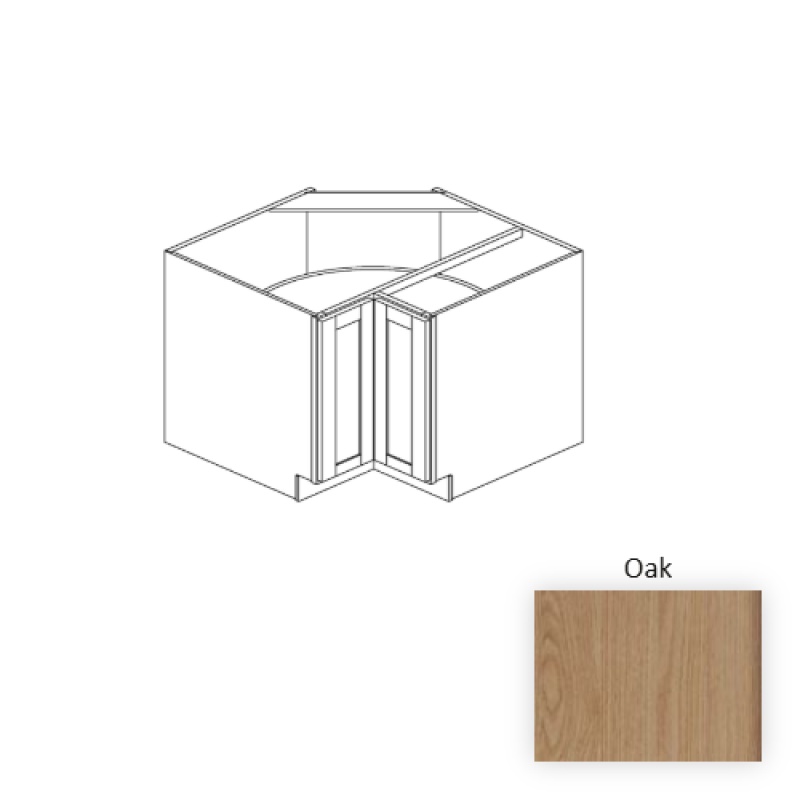 Oak Wood Kitchen Corner Lazy Susan Base Cabinet - 36" X 24" X 34.5" (Assembly Required) - Oak