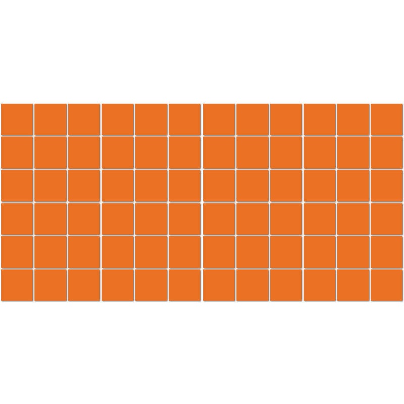 Unglazed Mosaics Orange Fizz Porcelain Mosaic - 2" X 2" - Unglazed