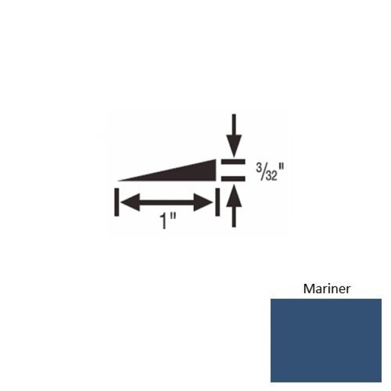 Solid 48 Mariner Rubber Reducer Strip - 1" X 9 Ft (108") X 3/32"