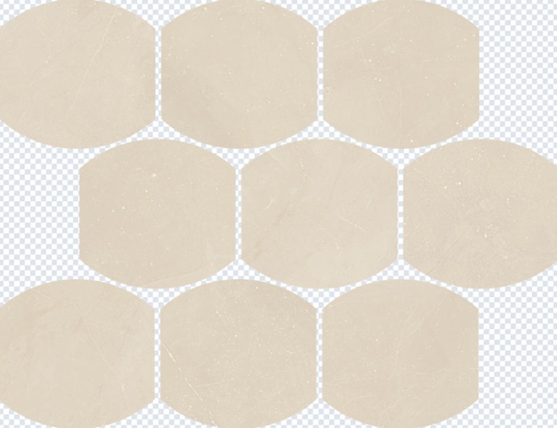 Walk Ivory Porcelain Mosaic - Oval - Matte