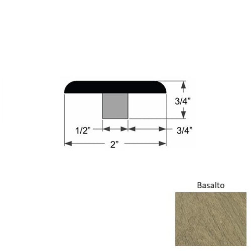 Verano Basalto Hardwood Moulding / Trim - 2" X 96" Flat T Molding - Urethane