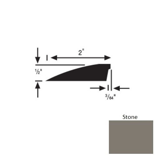 Flextones Stone Vinyl 157 Reducer - 1/2" X 12 Ft - Thermoplastic