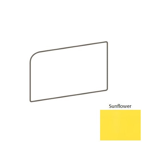 Color Wheel Classic Sunflower Ceramic Wall Trim - 3" X 6" Bullnose Corner Right - Semi Gloss