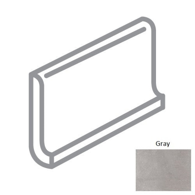Simply Modern Gray Porcelain Wall Trim - 6" X 12" Cove Base - Honed