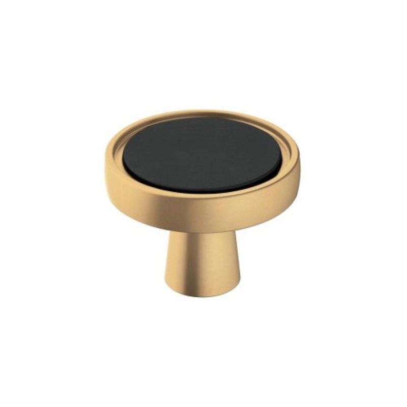 Mergence Zinc Cabinet Knob - Matte Black / Champagne Bronze - 1 3/8" (35 Mm)