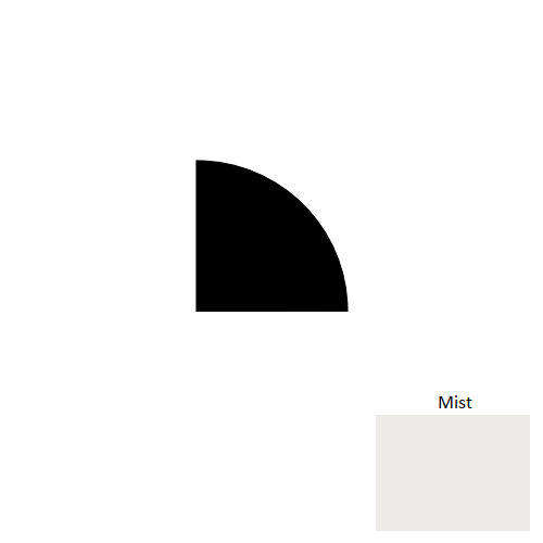 Johnsonite Mist Rubber Moulding / Trim - 1/2" X 8 Ft (96") X 1/2" Millwork Quarter Round - Millwork Quarter Round