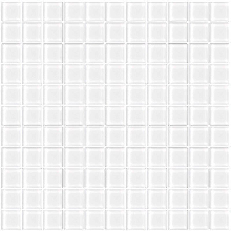 Color Palette Mirage White Glass Mosaic - 1" x 1"