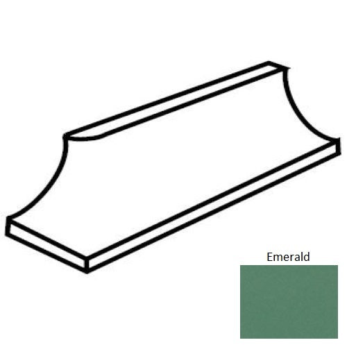 Keystones Unglazed Mosaic Emerald Porcelain Floor & Wall Trim - 1" X 2" Cove Base Outcorner - Matte
