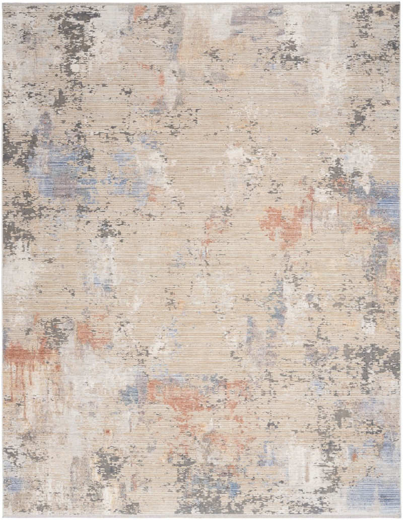 Abstract Hues Beige Grey Modern Area Rug