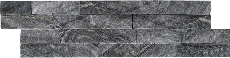 Starry Night (Charcoal Mist) Natural Stone Ledger - Raw - 6" X 24"