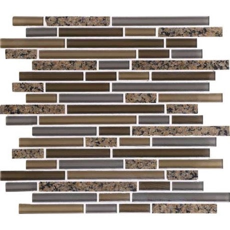 Granite Radiance Tropical Brown Blend Granite & Glass Mosaic