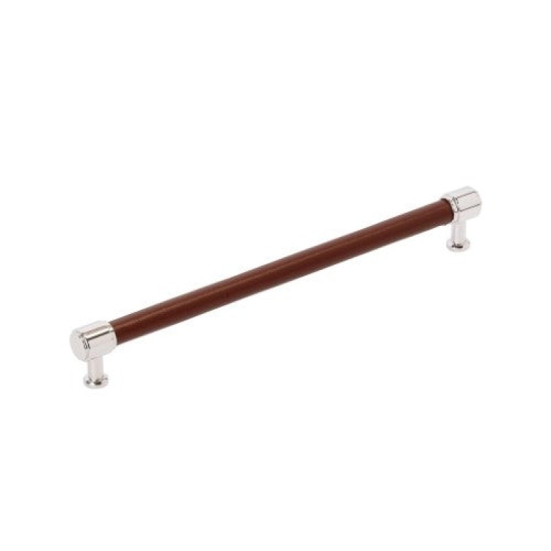 Amerock Fairlane Zinc & Leather Bar Cabinet Pull