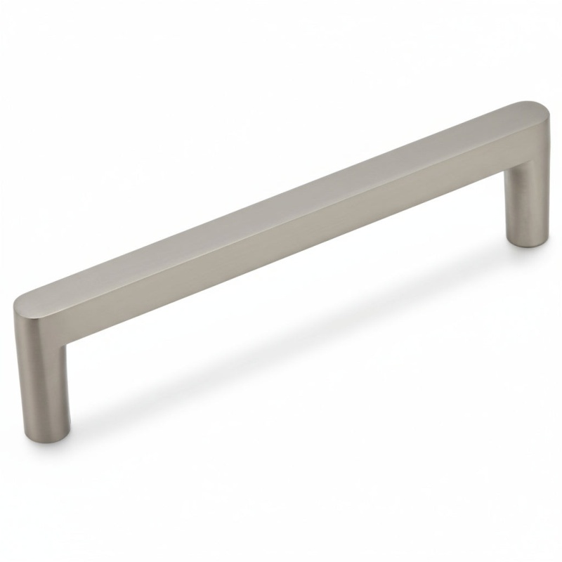 Silverline A2064 Metal And Zinc Alloy Handle Cabinet Pull - Brushed Satin Nickel - 5 1/16" (128 Mm) Center To Center