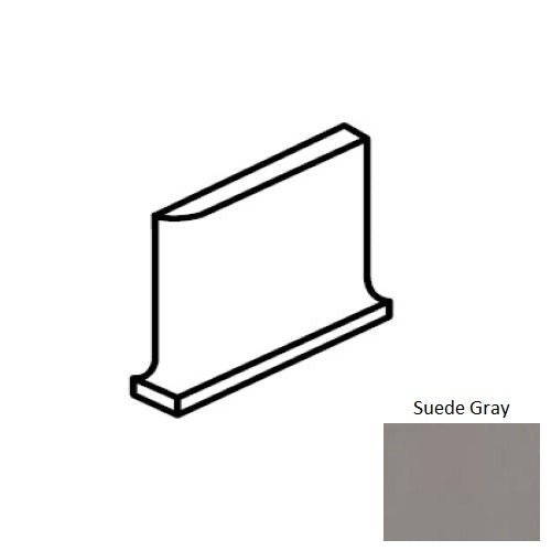 Color Wheel Classic Suede Gray Ceramic Wall Trim - 6" X 6" Flat Top Cove Base Corner Right