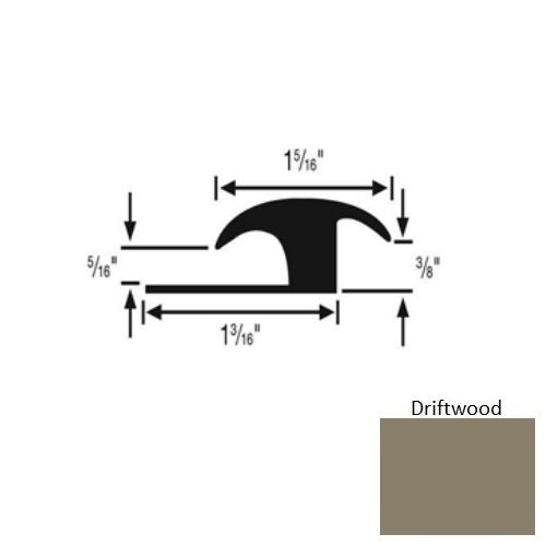 Flextones Driftwood Vinyl 160 Carpet Transition